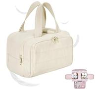 Cureaway Travel Bag, Curetoaway Large Capacity, Wide-Open Waterproof Organizer, Dry-and-Wet Separation, Makeup & Toiletry Bag for Women (Beige)