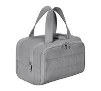 Cureaway Travel Cosmetic Bag, Cureaway Large Capacity Wide-Open Travel Cosmetic Bag, Waterproof Portable Pouch Open Flat Toiletry Bags, Dry-and-Wet Separation (Gray)