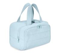 Cureaway Travel Cosmetic Bag, Cureaway Large Capacity Wide-Open Travel Cosmetic Bag, Waterproof Portable Pouch Open Flat Toiletry Bags, Dry-and-Wet Separation (Blue)