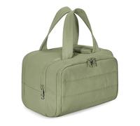 Cureaway Travel Cosmetic Bag, Cureaway Large Capacity Wide-Open Travel Cosmetic Bag, Waterproof Portable Pouch Open Flat Toiletry Bags, Dry-and-Wet Separation (Green)
