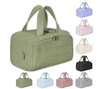 Cureaway Travel Cosmetic Bag, Large Capacity Wide Open Travel Cosmetic Bag, Waterproof Portable Pouch Open Flat Toiletry Bags, Dry-and-Wet Separation (#7)