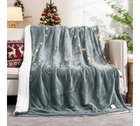 CURECURE Manta Eléctrica Throw Acogedora Manta de Franela, 6 Niveles de Calefacción y Apagado Automático de 6 Horas, 130 * 180 cm Manta de Tamaño Doble, Controlador Desmontable-Gris Claro