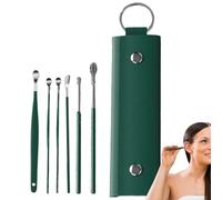 Cureta de cuchara para oídos, herramientas para eliminar cerumen,Kit de limpieza removedor de cera para oídos | Cureta limpiadora de oídos de acero inoxidable de 6 piezas con caja de almacenamiento pa