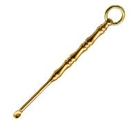 Cureta para eliminar cerumen, cuchara de limpieza de oídos, púas de latón, cuchara de cureta, tapones para los oídos redondos portátiles de aleación de latón brillante para todas las edades, adultos,