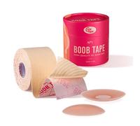 CureTape Boob Tape N.º 1 para Piel Sensible | Beige | Cinta Adhesiva para el Pecho | Push Up | Incluye Pezoneras Reutilizables | Sujetador Autoadhesivo sin Tirantes