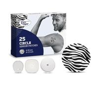 CureTape Parches Feestyle Libre 3 tiritas - Dexcom G7 - Parches de fijación impermeables - 25 unidades - Ø 65 mm - cebra
