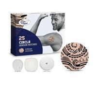 CureTape Parches Feestyle Libre 3 tiritas - Dexcom G7 - Parches de fijación impermeables - 25 unidades - Ø 65 mm (tatuaje)