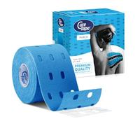 CureTape Punch Azul | Rollo de Cinta Kinesiológica Perforada 5cmx5m | Drenaje Linfático | Dolor en Articulaciones, Rodillas, Tobillos y Hombros | Cinta Médica Resistente al Agua