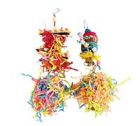 curfair Juguete interactivo para pájaros, duradero, seguro, aquí está un título del producto para 4 piezas, juego de masticar de papel arrugado colorido, juguetes de entretenimiento, ejercicio,