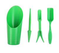 curfair Kit de jardinería para suculentas, juego de 4 herramientas para excavar, pala, levantador, perforador, fácil siembra, bonsái, fertilizante, regalo de bricolaje, verde