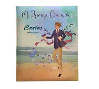 Curia Grabador Libro de comunión para firmas, Recuerdos y Fotos. Libro de firmas comunión Personalizado Impreso con Nombre y Fecha. Acuarela niño