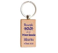 Curia Grabador - Llavero Recuerdo de Primera Comunión, Personalizado con Nombre y Fecha, Pack de 10, Diseño Divertido Recuerdo Molón de mi Primera Comunión en Madera