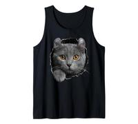 Curioso Gato Americano Que se asoma Camiseta sin Mangas