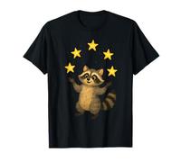 Curioso Mapache Malabares Estrellas caprichoso Cielo Nocturno Arte Camiseta
