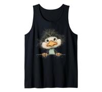 Curioso pájaro Esponjoso Mirando Lindo Animal Arte Camiseta sin Mangas