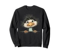 Curioso pájaro Esponjoso Mirando Lindo Animal Arte Sudadera