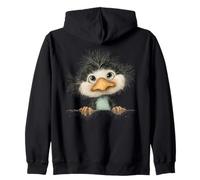 Curioso pájaro Esponjoso Mirando Lindo Animal Arte Sudadera con Capucha