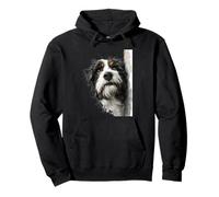 Curioso Perro Esponjoso Mirando Arte de Cachorro Sudadera con Capucha