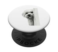 Curioso Perro Esponjoso Peeking Sketch Dibujo PopSockets PopGrip Adhesivo