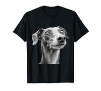 Curioso Perro Whippet Bosquejo Arte Mascota Amante Canino Camiseta