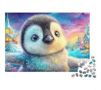 Curioso pingüino en un país de Las Maravillas de Invierno Puzzle De 1000 Piezas Lindo pingüino Clásico Y Desafiante, Regalo para Todas Las Edades 70x50cm/1000pcs