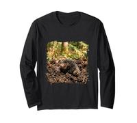 Curioso Topo Subterráneo Wildlife Forest Diseño Minimal Manga Larga