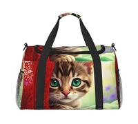 Curious Blue Eyed Kitten - Bolsa de viaje compacta resistente al agua para deportes, gimnasio y fin de semana para hombres y mujeres