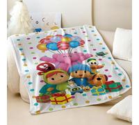 Curious Boy and Animal Friends - Manta de franela súper suave para niños, manta acogedora para cama, sofá y viajes (02,130 x 100 cm)