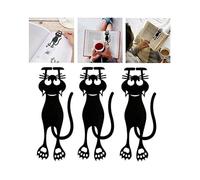 Curious Cat Bookmark 3pcs Locate Reading Progress with Cute Cat Paws,3d Pvc Cat Book Markers,cartoon Animal Book Marks