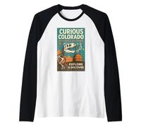 Curious Colorado Shirt Dino Fossil Science Space Descubre Camiseta Manga Raglan