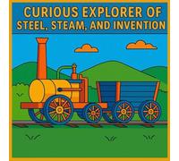 CURIOUS EXPLORER OF STEEL, STEAM, AND INVENTION: Black and white coloring book for children aged 3 to 5 years.