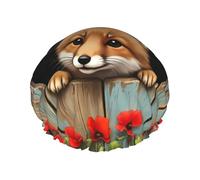 Curious Fox - Gorro de ducha impermeable reutilizable para mujer, cubierta elástica para el cabello, para baño, spa, viajes y uso diario