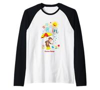 Curious George Hello Rain Spring Fun Camiseta Manga Raglan