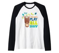 Curious George I Wanna Play All Day Camiseta Manga Raglan