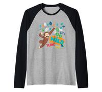 Curious George Lets Go Wild Outdoor Adventure Camiseta Manga Raglan