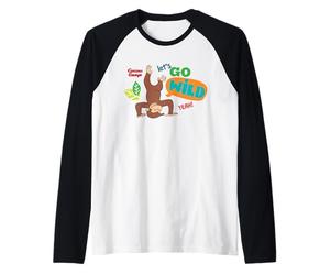 Curious George Lets Go Wild Upside Down Camiseta Manga Raglan