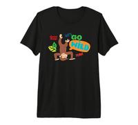 Curious George Lets Go Wild Upside Down Camiseta Premium