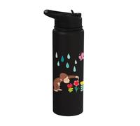 Curious George Rainbows And Flowers Spring Fun Stainless Steel Insulated Water Bottle