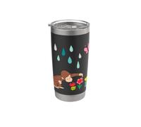 Curious George Rainbows And Flowers Spring Fun Vaso térmico de acero inoxidable de doble pared