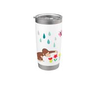 Curious George Rainbows And Flowers Spring Fun Vaso térmico de acero inoxidable de doble pared