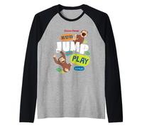 Curious George Run Jump Play Repeat Camiseta Manga Raglan