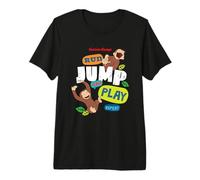 Curious George Run Jump Play Repeat Camiseta Premium