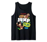 Curious George Run Jump Play Repeat Camiseta sin Mangas