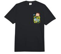Curious George Springtime Faux Pocket P omfort Colors Adult Heavyweight T-Shirt