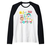 Curious George Springtime Lets Be Nice To The World Camiseta Manga Raglan