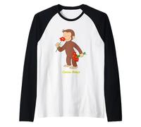 Curious George Stop and Smell The Flowers Camiseta Manga Raglan