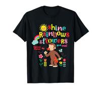 Curious George Sunshine Rainbows & Flowers Camiseta