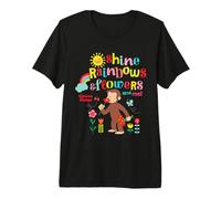 Curious George Sunshine Rainbows & Flowers Camiseta Premium