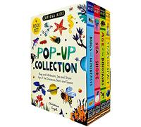 Curious Kids Pop-Up Collection 4 Books Set (Bugs and Minibeasts, Sea and Shore, Age of the Dinosaurs & Stars and Space)