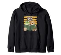 Curious Reading Animals Frog Raccoon Dog Book Lover Sudadera con Capucha